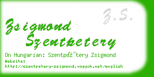 zsigmond szentpetery business card